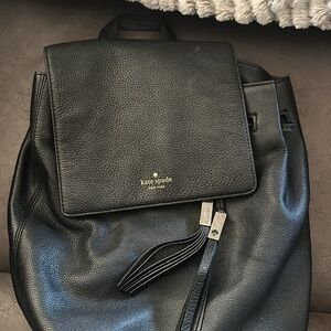 Kate Spade Black Leather Backpack